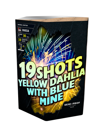 PAF BLEU ET DAHLIA JAUNE